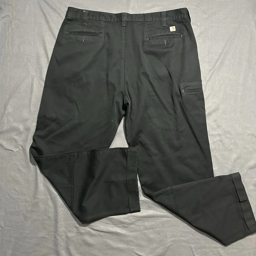 Carhartt B316 Black Carpenter Twill Work Pants Mens Size 42x34 Khaki Double Knee